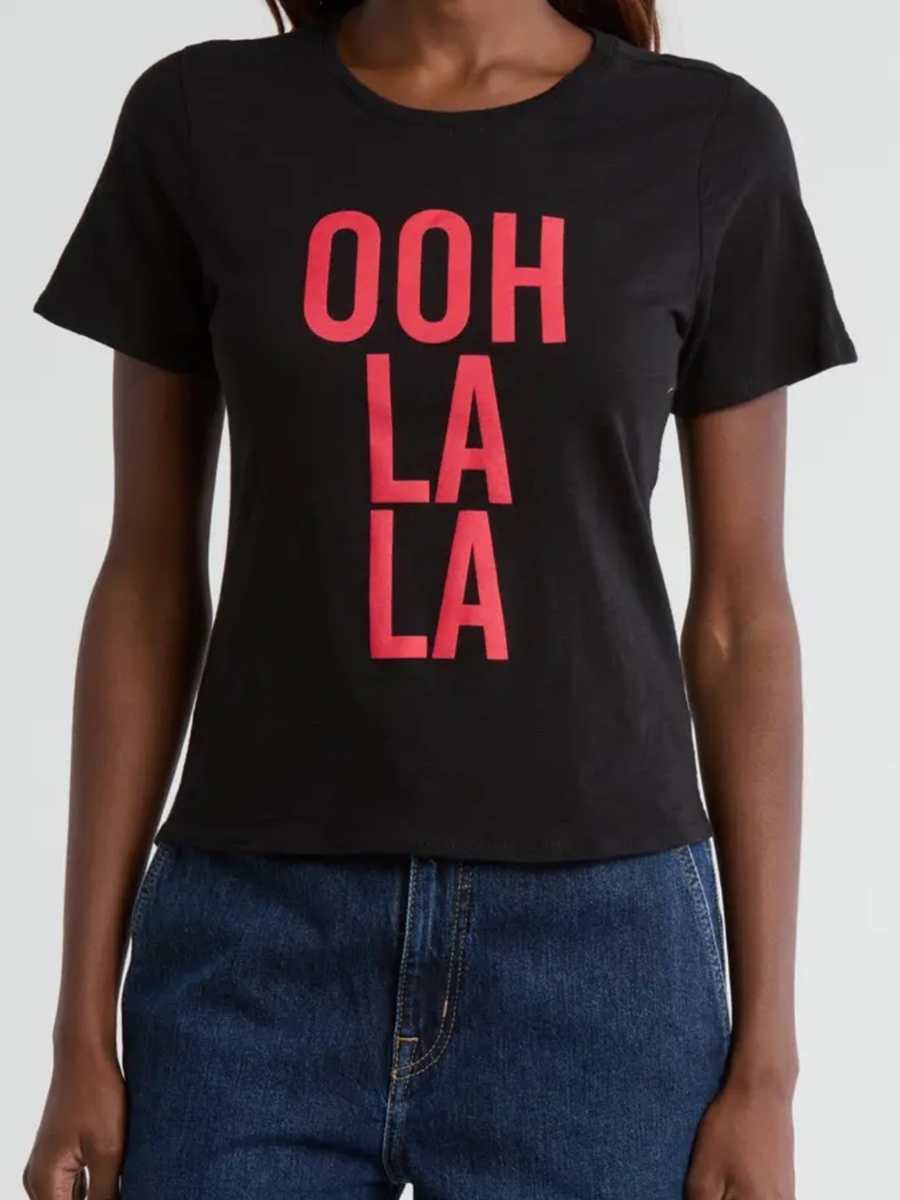 Cinq a Sept OOH LA LA Shrunken Graphic Tee